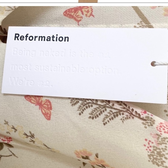 NWT Reformation Bryar Crepe Floral Button Front Midi Dress - Picture 7 of 7